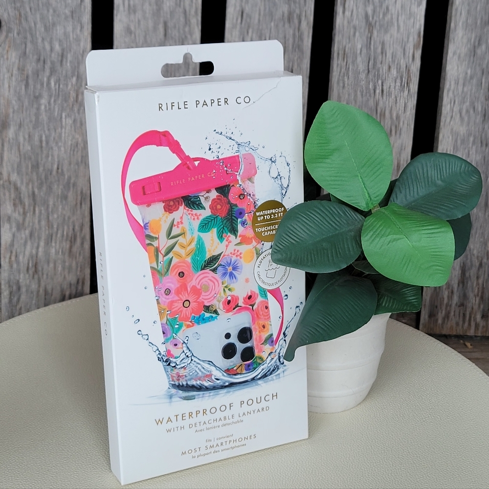 Rifle Paper Co. Floral Waterproof  Phone Pouch with Pink Accents